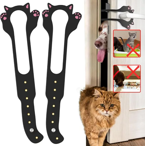 Vista 10 de Elilier Soporte de pestillo para puerta de gato, 8 tamaños ajustables 1*negro