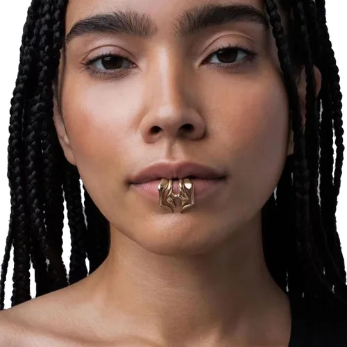 Vista 3 de JWJP&CCYIQI Future Design Wrap Lip Cuff Copper Non-Piercing Punk Face Jewelry