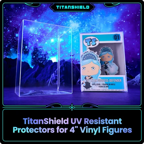 Vista 2 de TitanShield Funda protectora de platino de 0.020 in resistente a los rayos UV y a los arañazos, compatible con Funko, figuras de vinilo de 4