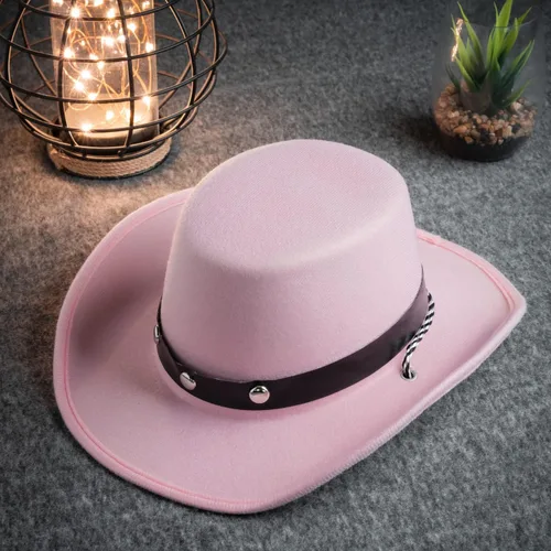 Vista 5 de Sombrero de vaquero de tamaño bebé, sombreros de vaquera para bebé, 1 pieza, sombreros de vaquero para fiesta infantil, sombreros de vaquero