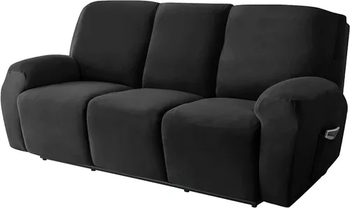 Vista 28 de Funda de terciopelo para sofá reclinable con abertura, funda elástica para sofá reclinable, funda elástica para muebles antideslizantes con parte