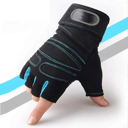 Vista 5 de Guantes de entrenamiento para levantamiento de pesas, entrenamiento de pesas, ciclismo, guantes de levantamiento de pesas de alta calidad, guantes