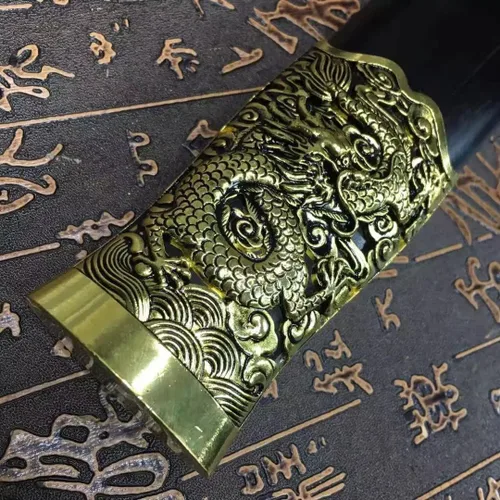 Vista 6 de Espada suprema, hecha a mano (hoja azul de acero de alto carbono, vaina de madera negra) Chinese sword