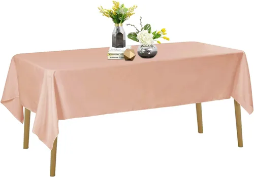 Vista 81 de Mantel de poliéster lavable de 132 pulgadas, resistente a las manchas y a las arrugas, mantel decorativo para mesa de comedor, fiestas de bufé