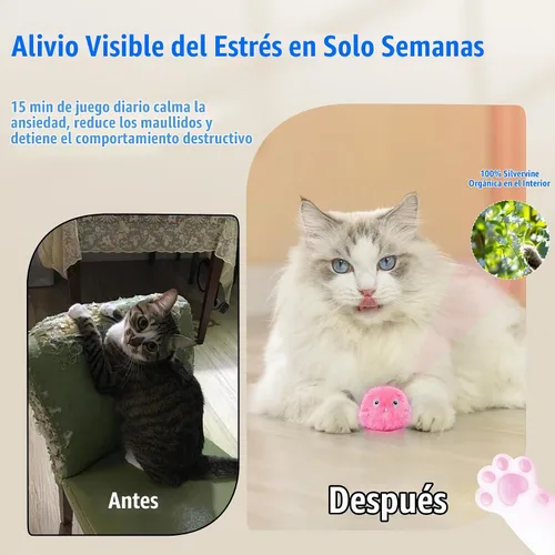 Vista 7 de 2 piezas Speedy Tail, pelota interactiva 2.0 de juguete para gatos para interiores, bolas automáticas de sprint rápido y bola de canciones, juguetes