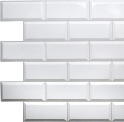 Vista 2 de Dundee Deco GRAZPG7125-10 Panel de pared 3D de PVC de imitación blanco perla, 3.2 pies x 1.6 pies (38.2 in x 18.9 in), decoración de paneles