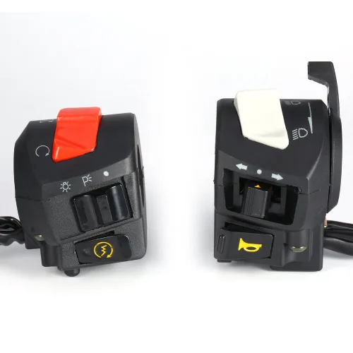Vista 9 de Interruptor controlador de manillar de motocicleta, 2 interruptores universales de 12 V CC de 7/8 pulgadas, interruptor de control de luz de giro
