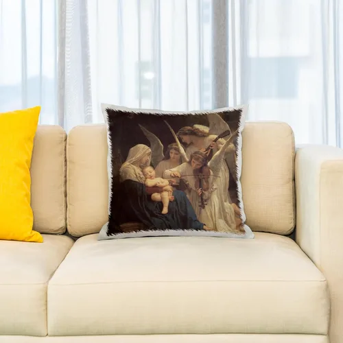 Vista 2 de Funda de almohada con diseño vintage de la canción de los ángeles en 3D, 16 x 16 pulgadas