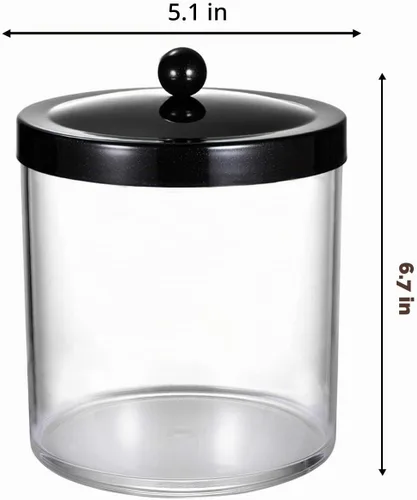 Vista 4 de SheeChung Tarro de Boticario Premium - Recipiente Contenedor Grande de Plástico Transparente de 50 Oz. con Tapa de Acero Inoxidable a Prueba