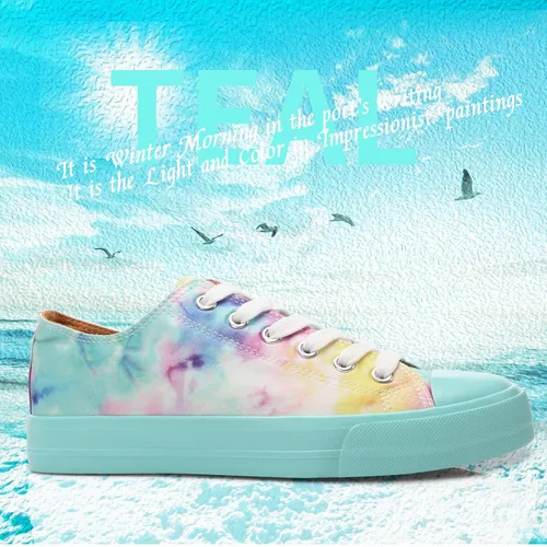 Vista 2 de Obtaom Zapatos de lona para mujer, zapatos deportivos de moda para caminar