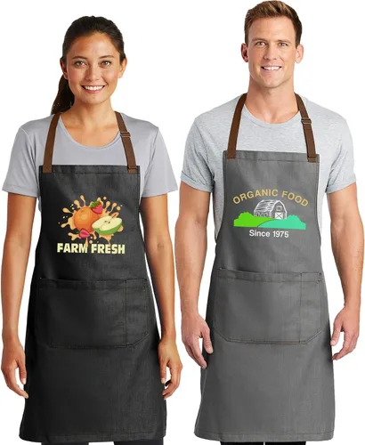 Vista 4 de NACRE APPAREL Delantal con pechera personalizado para hombres y mujeres, añade tu diseño de logotipo, diseño de foto, delantal de chef personalizado