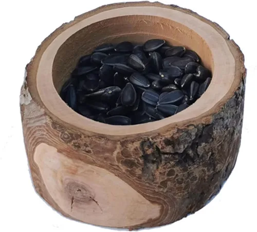 Vista 7 de Cuenco de alimentación de madera de manzana para animales pequeños, plato de comida para conejillo de indias, loros de chinchilla