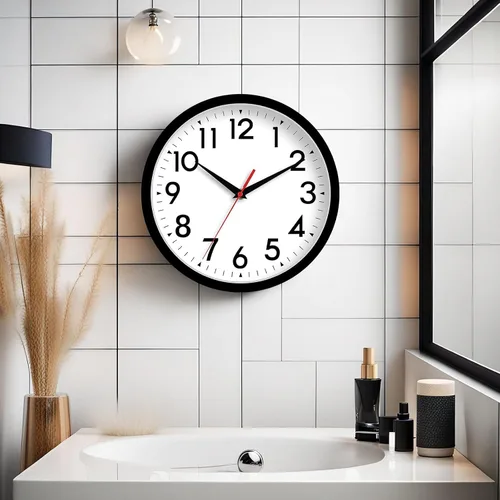 Vista 4 de DAXSMY Reloj de pared analógico pequeño de 8 pulgadas, silencioso, sin tictac, funciona con pilas, moderno, simple, decorativo, para cocina