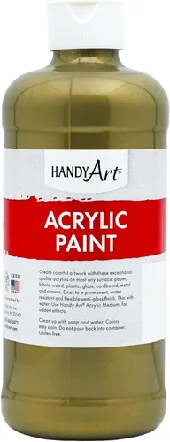 Vista 20 de Handy Art Pintura acrílica, juego de 12 colores, botellas de 16 onzas, acrílico líquido para estudiantes semibrillante, consistencia de flujo