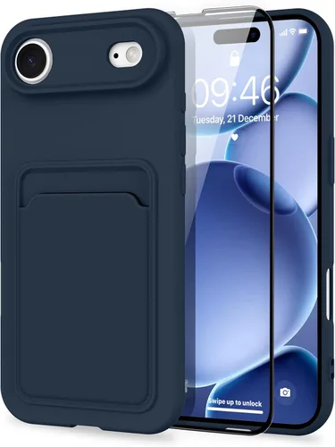Vista 45 de MZELQ Compatible con iPhone 11 Funda TPU Soporte para Tarjetas Cubierta de Billetera, Protección de Cámara + Protector de Pantalla Funda Suave