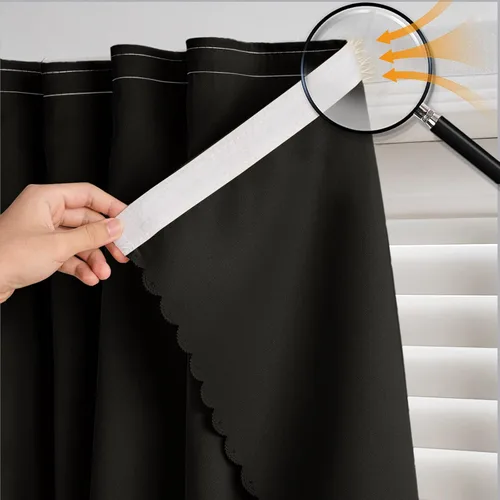 Vista 13 de Cortinas autoadhesivas, sin taladrar, sin varilla, cortinas opacas fáciles de instalar para persianas de ventana, dormitorio