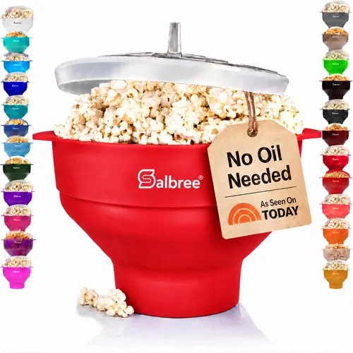 Vista 9 de Salbree Tazón plegable de silicona para hacer palomitas de maíz para Rosa