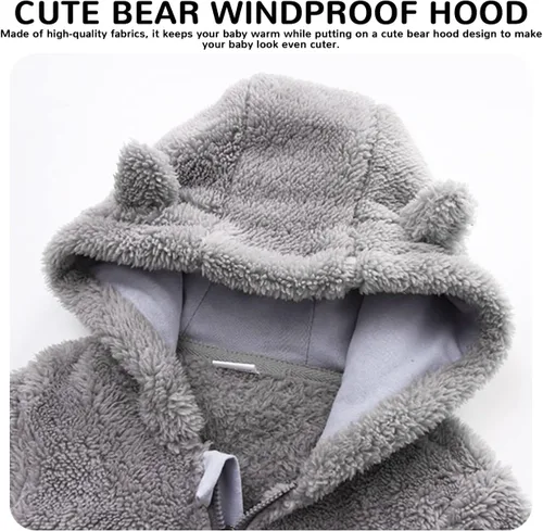 Vista 3 de Traje de nieve para bebé niño y niña, ropa cálida de invierno, abrigo para niños pequeños