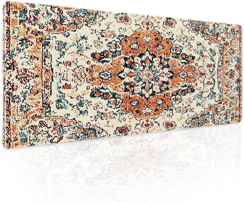 Vista 32 de Alfombrilla de mouse negra estética vintage para juegos botánicos, extendida, bonita planta verde bosque, naturaleza, floral, grande