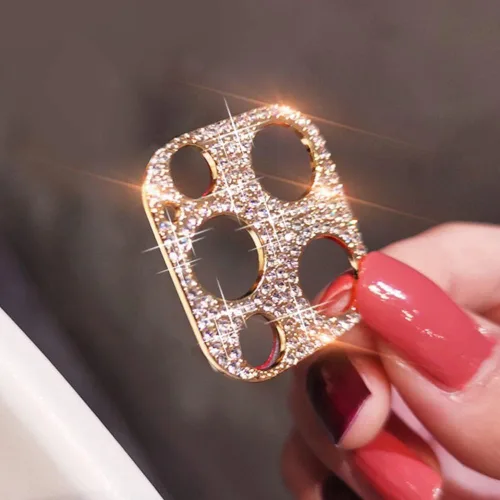 Vista 2 de Omio [Paquete de 2] para iPhone 12 Pro Max cubierta protectora de lente de cámara 3D Bling Diamond Lens Cover Glitter Diamond Lens Protector