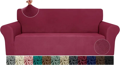 Vista 49 de JIVINE - Funda para sofá biplaza, 1 pieza elástica para sofá de 2 cojines, protector de muebles con parte inferior elástica para niños y mascotas