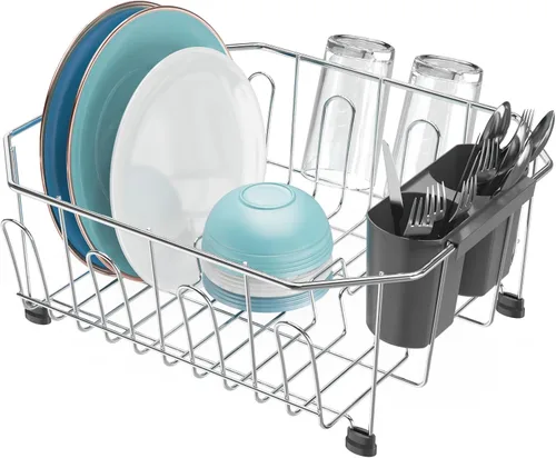 Vista 10 de GSlife Escurridor de platos pequeño en el fregadero, escurridor de platos compacto para fregadero de cocina y apartamento, resistente a