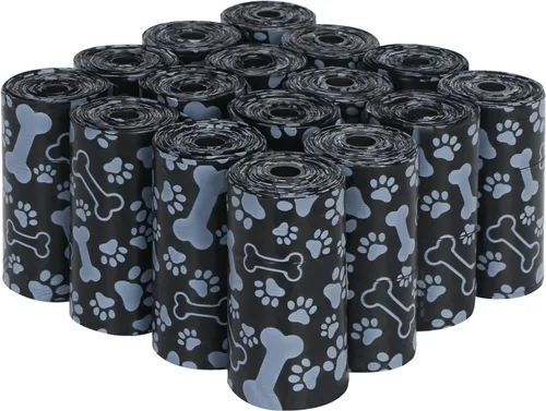 Vista 8 de Bolsas para excrementos de perro, bolsas de basura de perro [extra gruesas] [a prueba de fugas] ecológicas 16 rollos, 240 bolsas negras