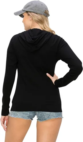 Vista 5 de Chaqueta ligera con capucha de algodón con cremallera, cómoda, casual, para uso diario