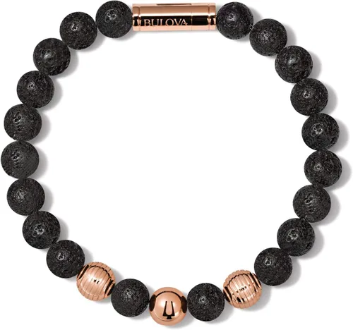 Vista 5 de Men's Latin GRAMMY Beaded Bracelet with Stainless Steel Cylinder Clasp