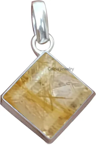 Vista 13 de Colgante de plata de ley 925 maciza para hombres y mujeres, auténtico ónix negro plano, cuadrado, colgante único hecho a mano para ella y él