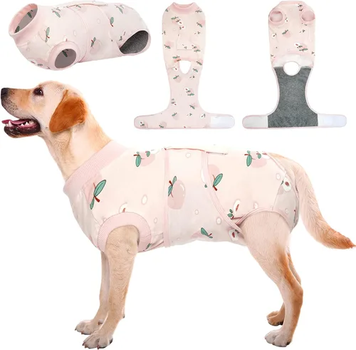 Vista 45 de Kuoser - Traje de recuperación posterior a la cirugía para perros y gatos, camisa profesional y vendaje de heridas abdominales, reemplaza collar