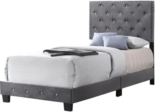 Vista 12 de Glory Furniture Suffolk - Cama individual tapizada de terciopelo, color verde