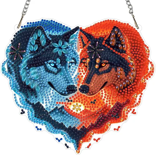 Vista 15 de MXJSUA Atrapasoles con pintura de diamante de águila calva americana, kits de arte de diamantes para adultos, adornos colgantes con cadena