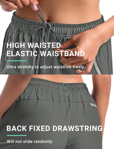 Vista 16 de BVVU Pantalones cargo capri de senderismo para mujer, ligeros, de secado rápido, pantalones deportivos impermeables para exteriores, pantalones