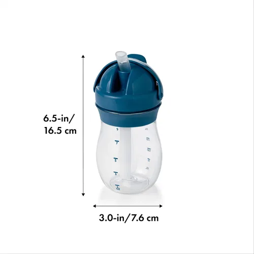 Vista 7 de OXO Tot Transitions - Vaso con pajita, 9 onzas, color azul marino