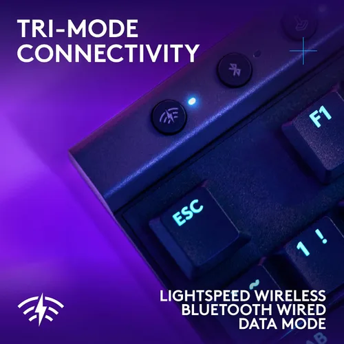 Vista 5 de Logitech G 515 Lightspeed TKL - Teclado inalámbrico para juegos de perfil bajo, LIGHTSYNC RGB, diseño delgado sin teclas, teclas PBT de doble
