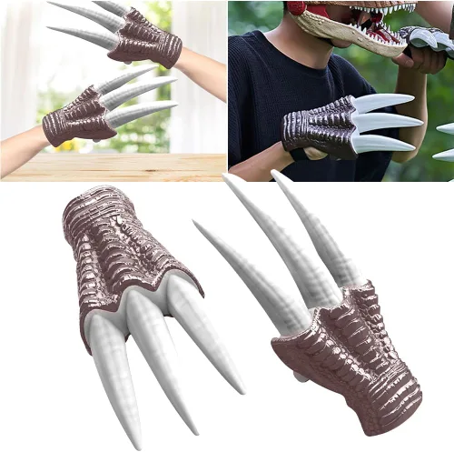 Vista 7 de Divertida máscara de dinosaurio con gorro de dinosaurio realista Scream