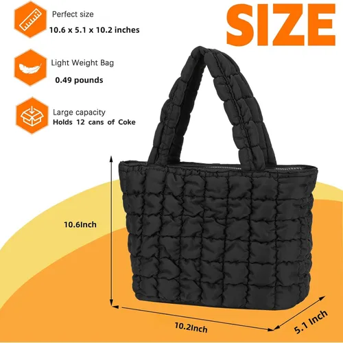 Vista 2 de CAMTOP Lonchera para mujeres y niñas, con aislamiento, bonita bolsa de almuerzo, bolsa enfriadora para trabajo, viajes, picnic (negro)