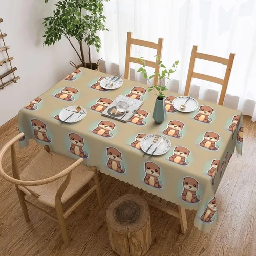 Vista 13 de Mantel rectangular de encaje de poliéster con diseño patriótico de camión del 4 de julio, 54 x 72 pulgadas, resistente a las arrugas, lavable
