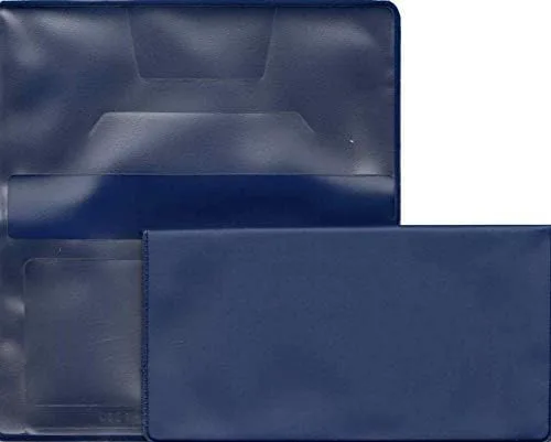 Vista 2 de Easy Read Register Funda de vinilo para chequera para cheques personales superiores, Azul Mónaco, Plano