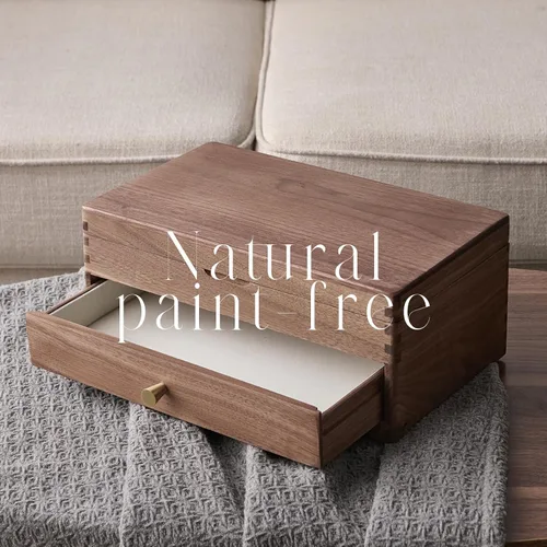 Vista 6 de Beexchange Joyero de madera de nogal negro, hecho a mano, caja de joyería clásica. Joyeros y organizadores para mujeres, hombres y niñas (doble capa)