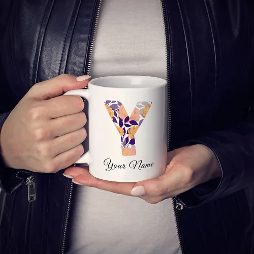 Vista 8 de Livado Taza de café personalizada, regalo para mujeres, con monograma con nombre e inicial, bonita taza de café para ella, mamá, esposa, novia