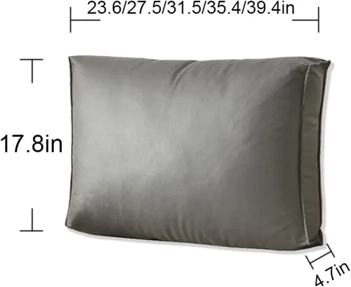 Vista 2 de YURRO Cojín lumbar para sofá, almohada de respaldo de piel sintética impermeable para cama, televisor, sofá, almohada de lectura con soporte