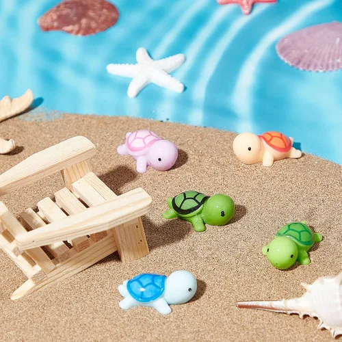 Vista 4 de Jetec 30 figuras de animales de tortuga, recuerdos de fiesta, figura de tortuga marina, figuras en miniatura, adornos de océano para figuras