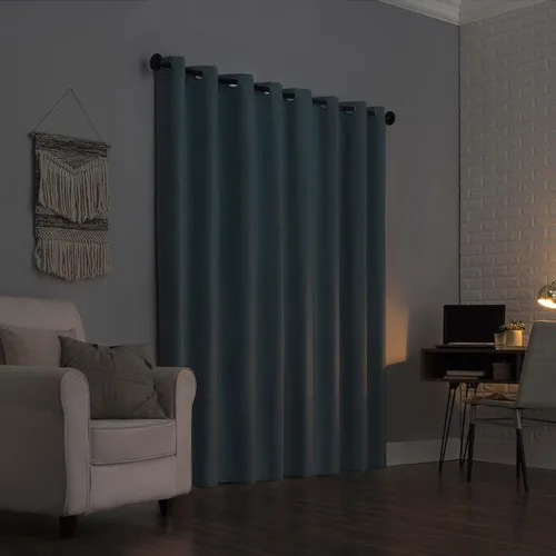 Vista 2 de Sun Zero Columbia - Paquete de 2 paneles de cortinas térmicas con ojales, par, 100 % opacas, ahorro de energía, 50 x 84 pulgadas, azul brumoso Azul