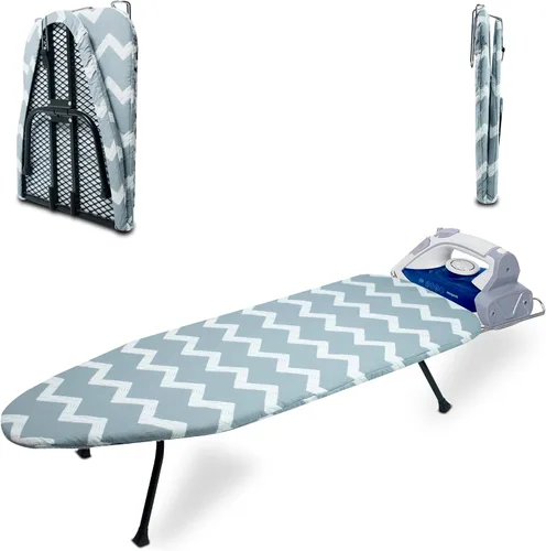 Vista 10 de Tabla de Planchar de Panel de Malla Metálica para Mesa Tabla de Planchar Plegable Tabla de Planchar Pequeña de Alta Resistencia con Cubierta
