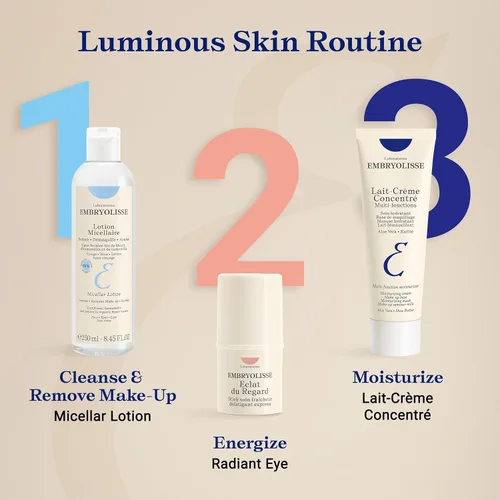 Vista 5 de Embryolisse Loción micelar removedor de maquillaje para pieles sensibles, limpieza suave y tonificante agua floral con manzanilla, aciano