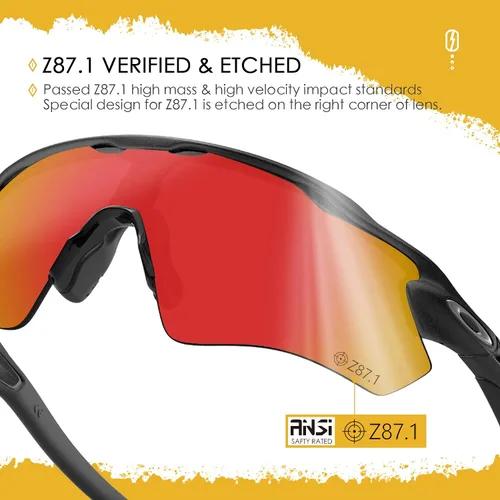 Vista 3 de AOZAN ANSI Z871 - Lentes de repuesto compatibles con gafas de sol Oakley Radar EV Path OO9208