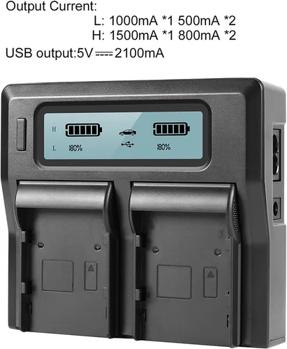Vista 6 de BM Premium Paquete de 2 baterías NP-W235 y cargador de batería LCD de doble bahía para cámaras Fujifilm X-S20, X-T4, X-T5, X-H2S, GFX 50S II, GFX