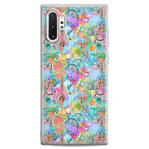 Vista 18 de Funda compatible con Samsung S23 S22 Plus S21 FE Ultra S20+ S10 Note 20 5G S10e S9 Lily Clear Flexible Waterlily Lotus Slim Fit Design Silicona Koi